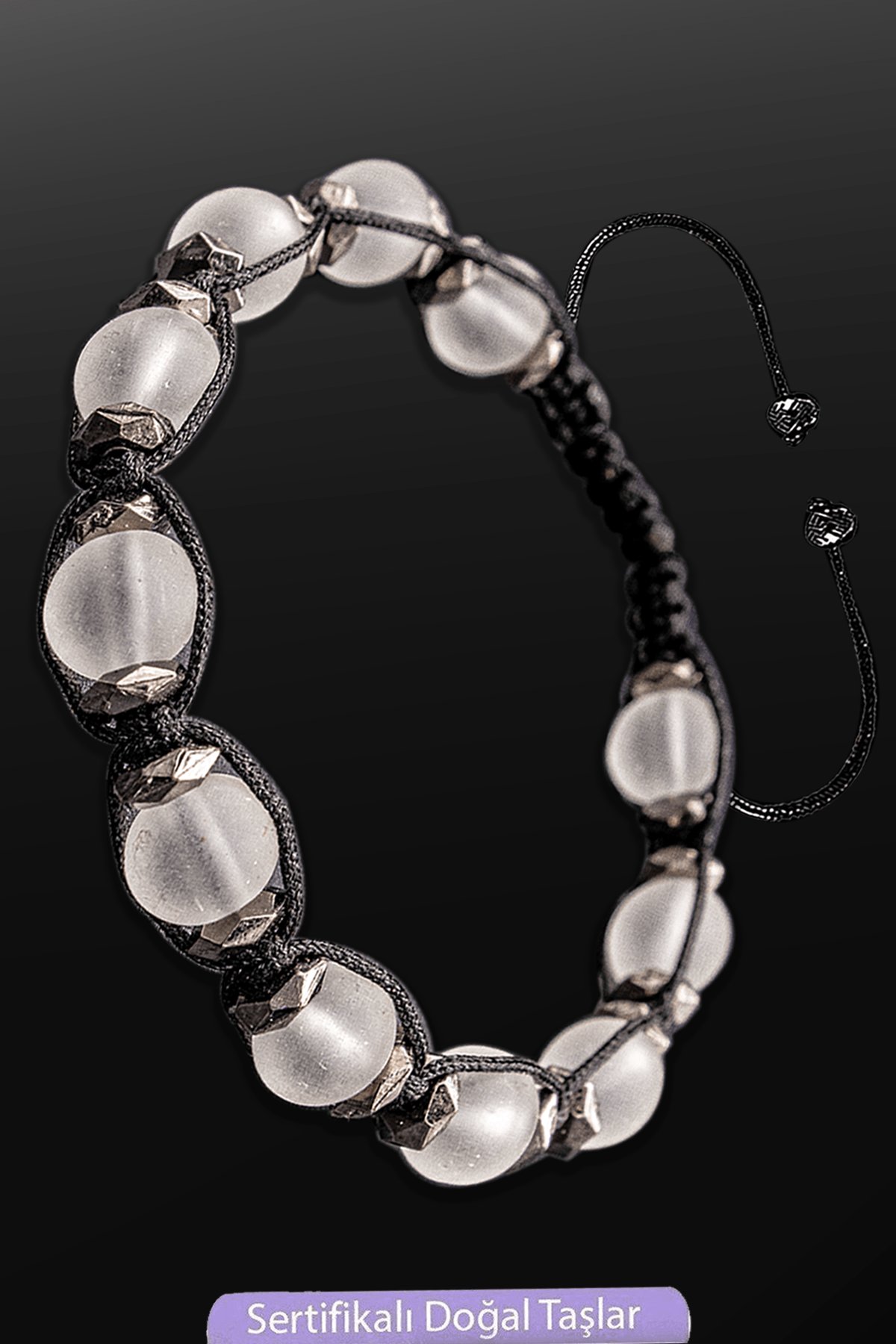 Sertifikalı Ham İşlenmemiş Gerçek Terahertz - Selenit Taşı Bileklik