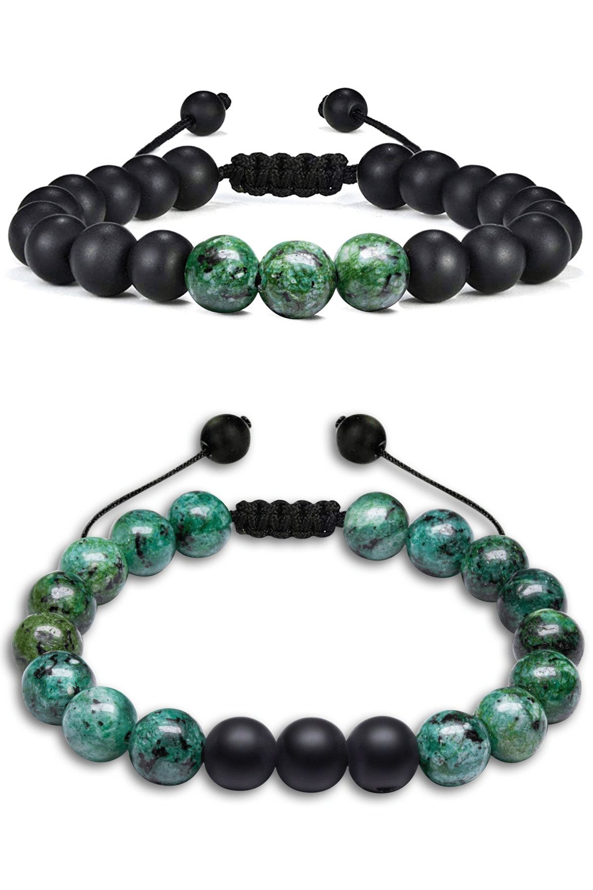 Sertifikalı Doğal Yeşim Taşı Jade Ceyt Doğal Taş Bileklik Seti