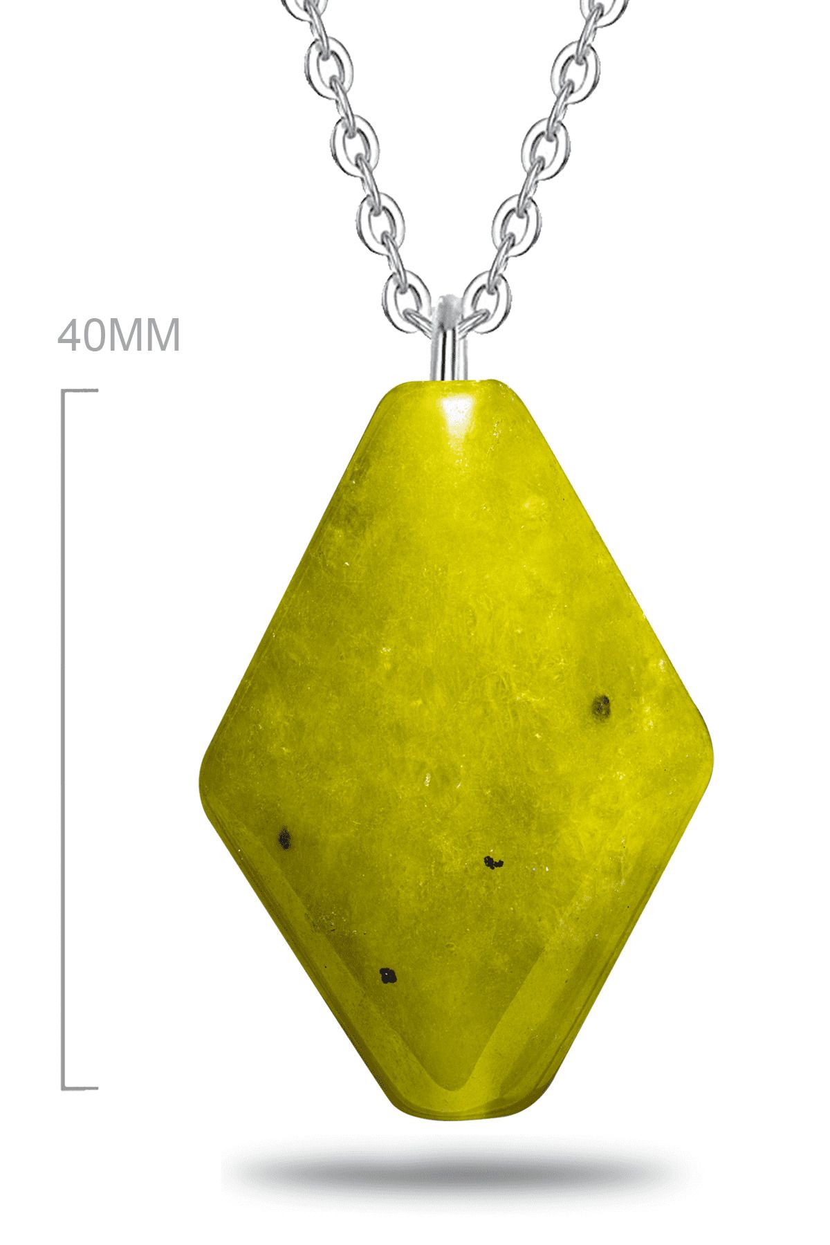 Sertifikalı Doğal Jade Ceyt Yeşim Taşı Kolye Doğal Yeşil Renk 50 cm