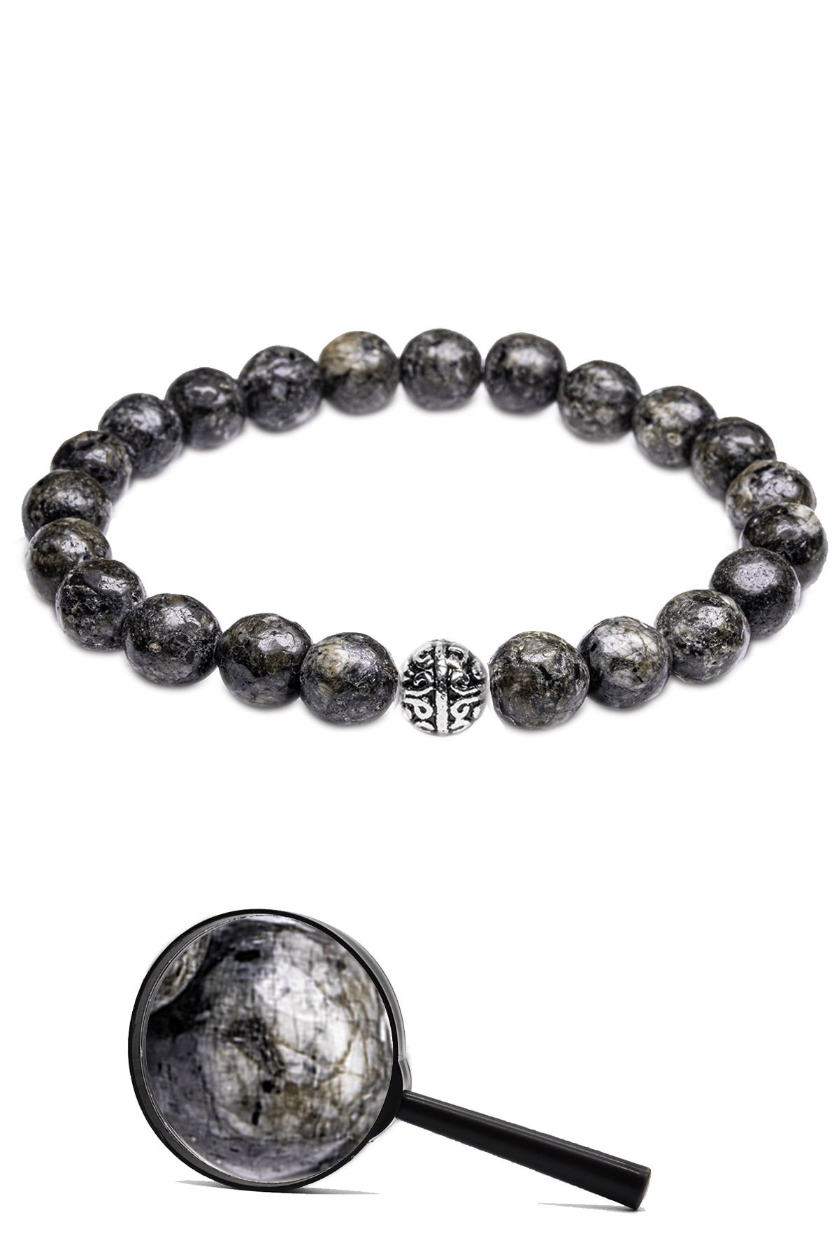 Sertifikalı Gümüş Aparatlı Fasetli Doğal Madagaskar Labradorit Taşı Bileklik Doğal Renk