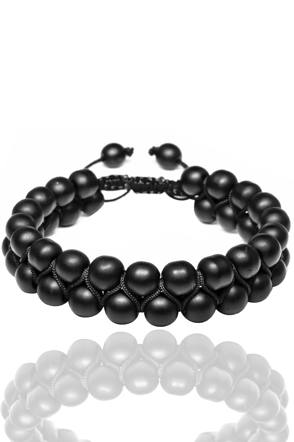 Sertifikalı Siyah Oniks Doğal Taş Bileklik Siyah Renk