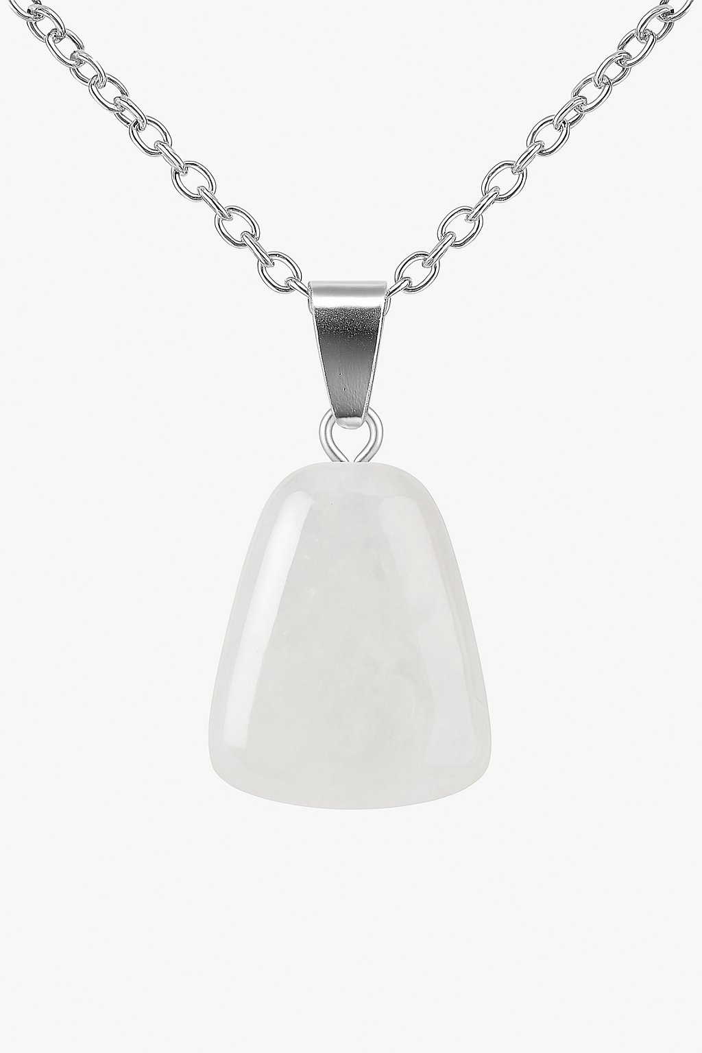 Sertifikalı AAA+ Kristal Kuvars Taşı Kolye – Beşgen Model, Gümüş Aparatlı