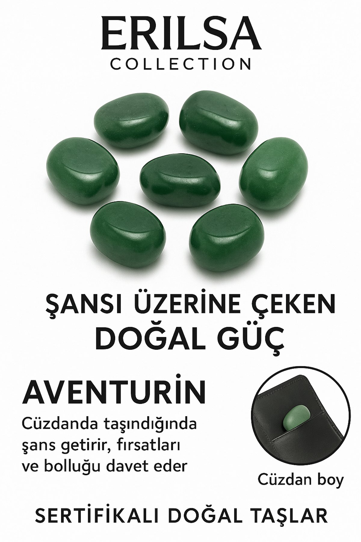 Sertifikalı Cüzdan Boy Aventurin Taşı Kütle - Şans ve Fırsatları Hayatınıza Çeker