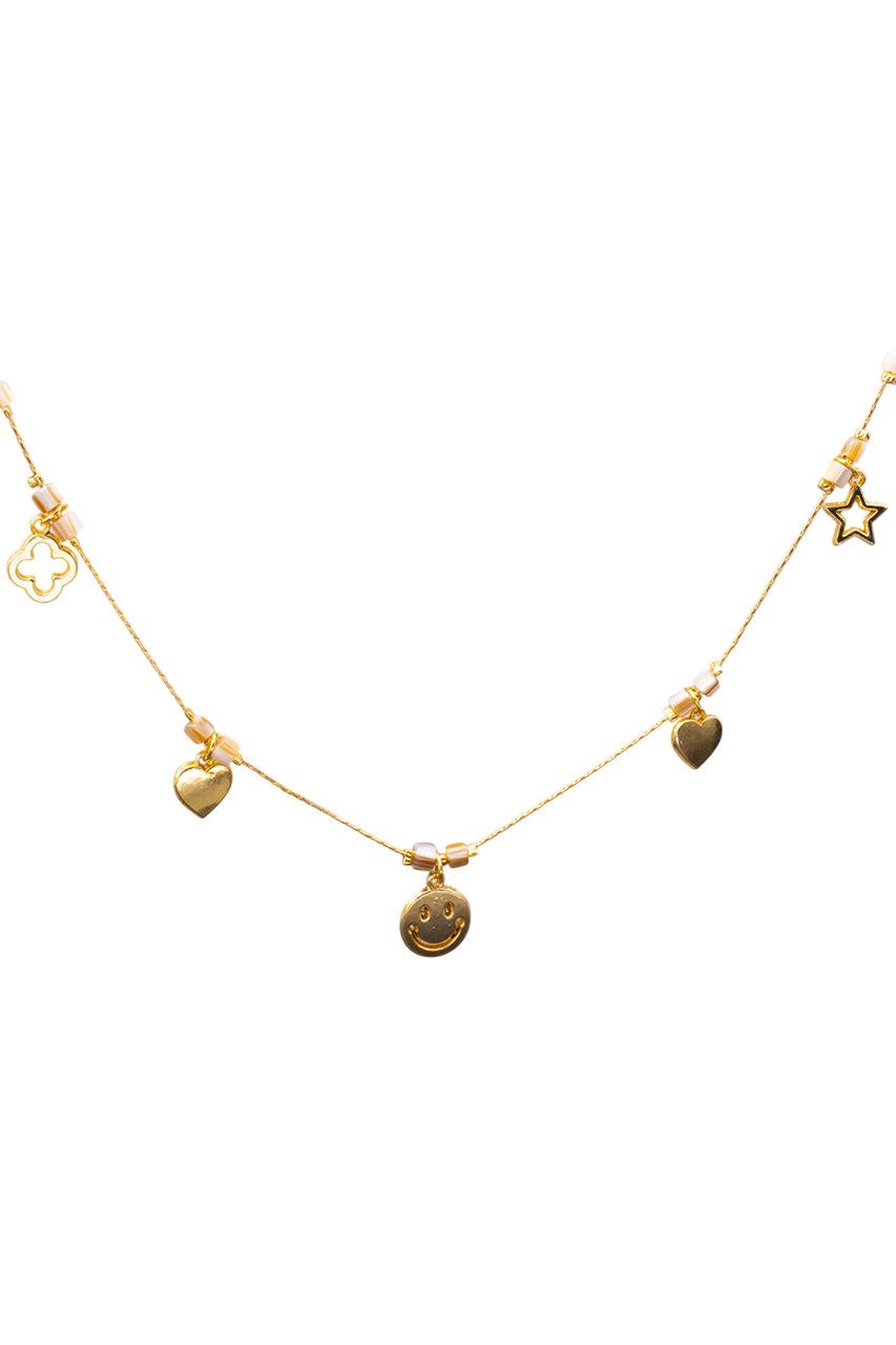 Sertifikalı Gold Sedef Taşı Şans Charm Kolye - Işıltı Serisi