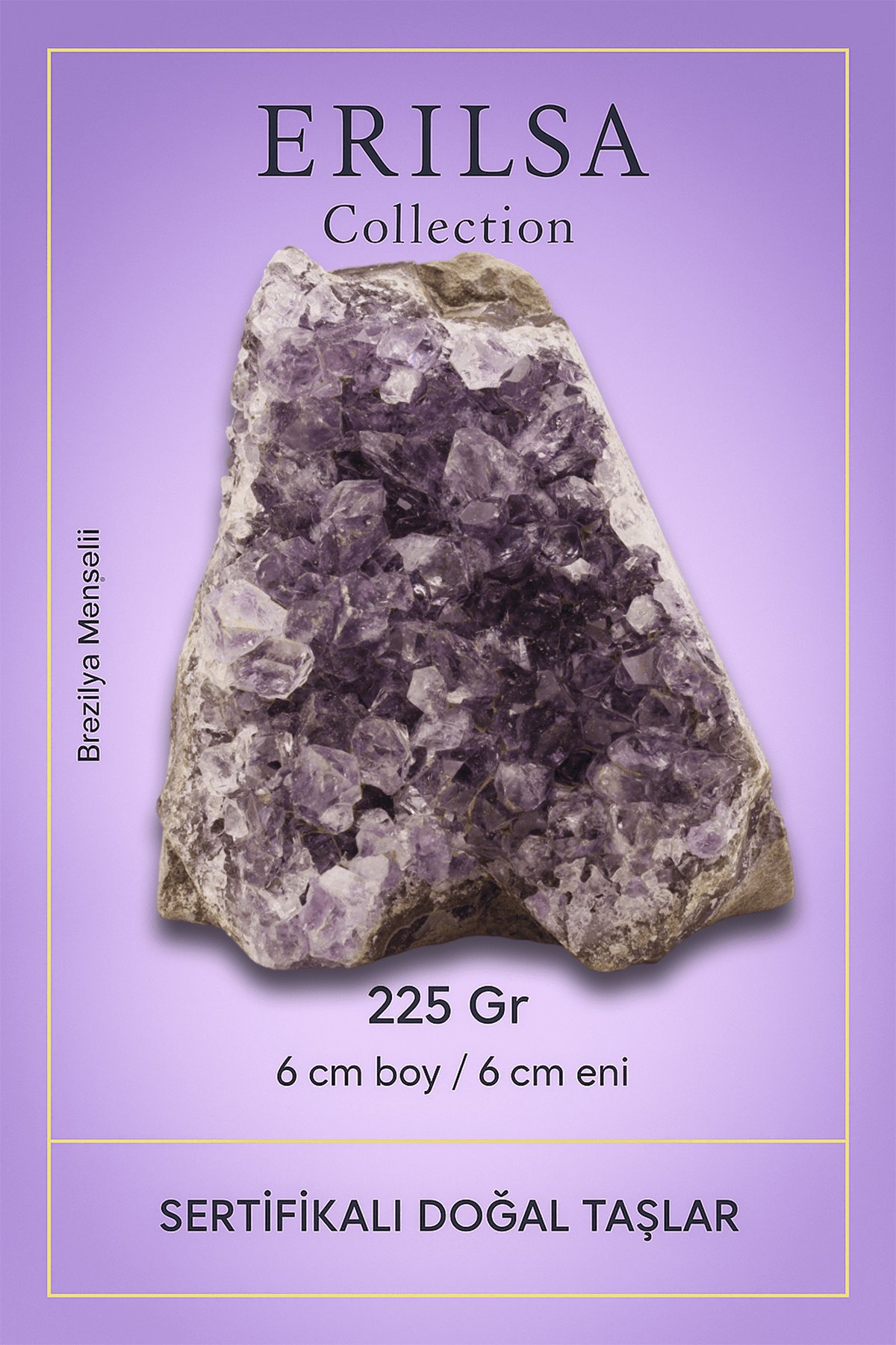 Sertifikalı Ametist Taşı Kütlesi 225 Gr – Ham Doğal Kristal Dekoratif Taş Parçası