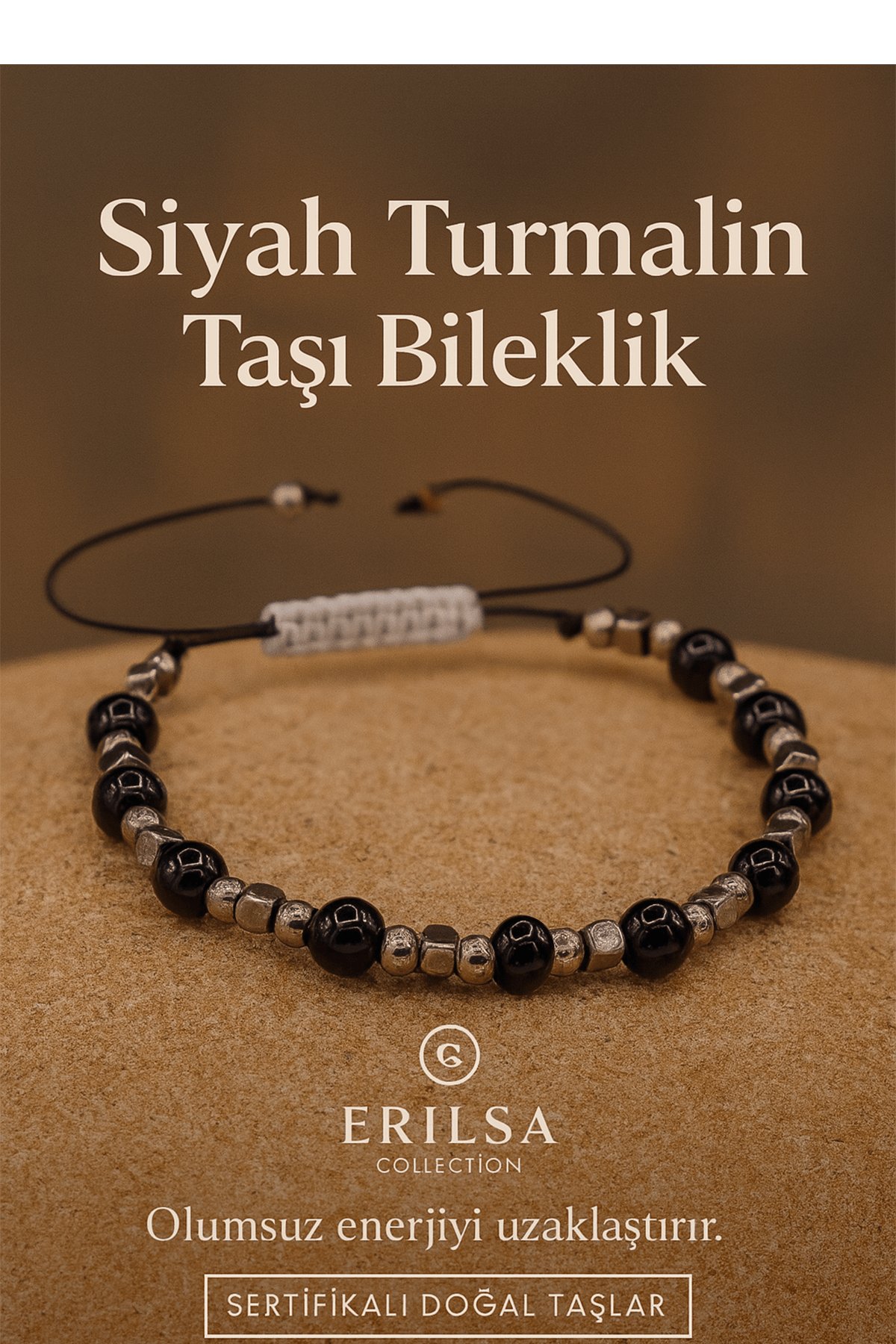 Sertifikalı Siyah Turmalin Taşı Bileklik Negatif Enerjiyi Blokla ve Ruhsal Koruma Sağla