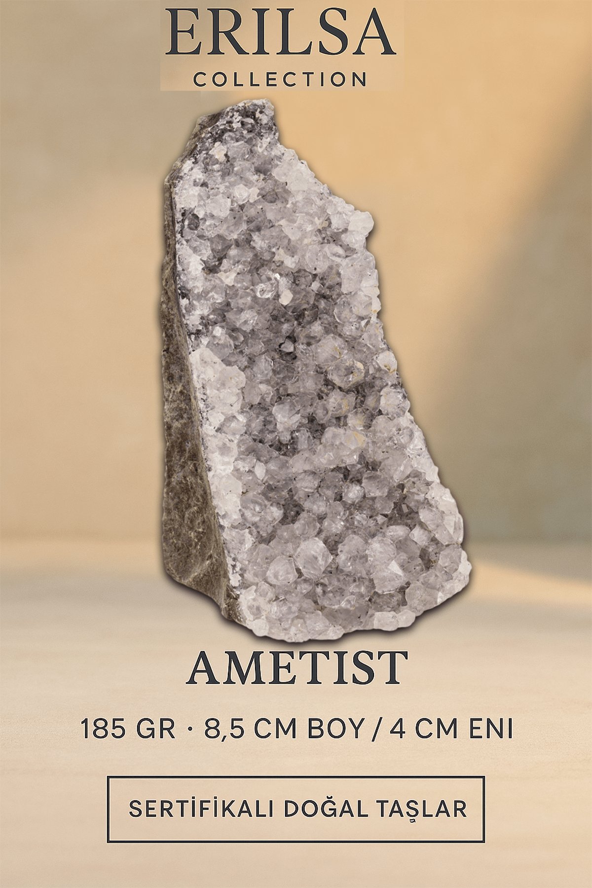 Sertifikalı Ametist Taşı Kütlesi 185 Gr – Ham Doğal Kristal Dekoratif Taş Stresi Azaltır Huzur Ver