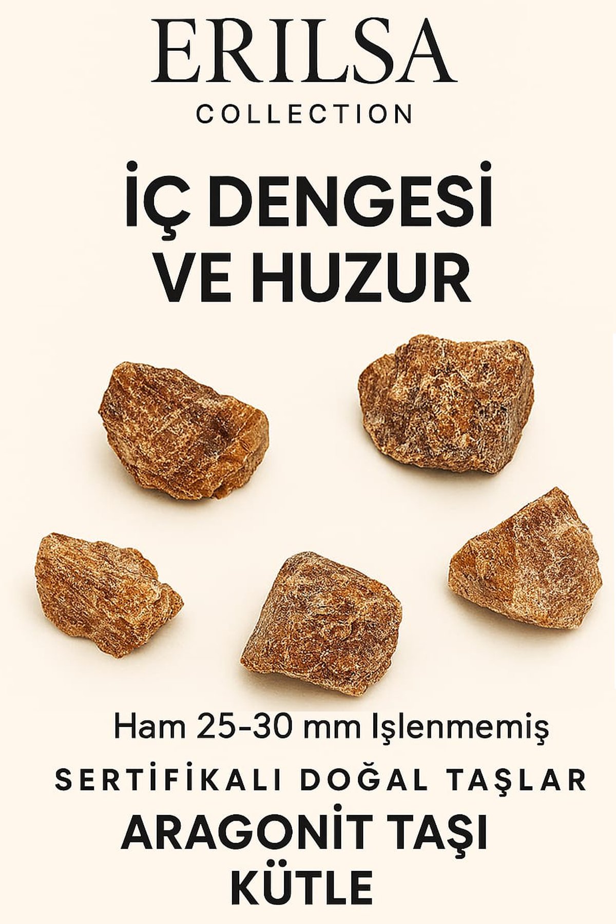 Sertifikalı Ham İşlenmemiş Orta Boy Aragonit Taşı Kütle Topraklayıcı Enerji Sağlar Stresi Azaltır