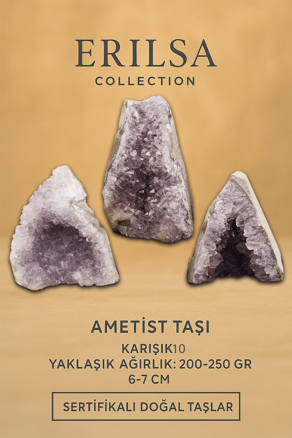 Sertifikalı Ametist Taşı Kütlesi 200-250 Gr – Doğal Ham Kristal Şifa Taşı Stresi Azalt Huzur Ver