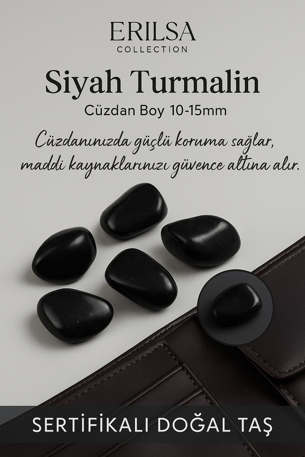 Sertifikalı Doğal Siyah Turmalin Taşı Kütle 10-15 mm – Güçlü Koruma ve Enerji Dengeleyici