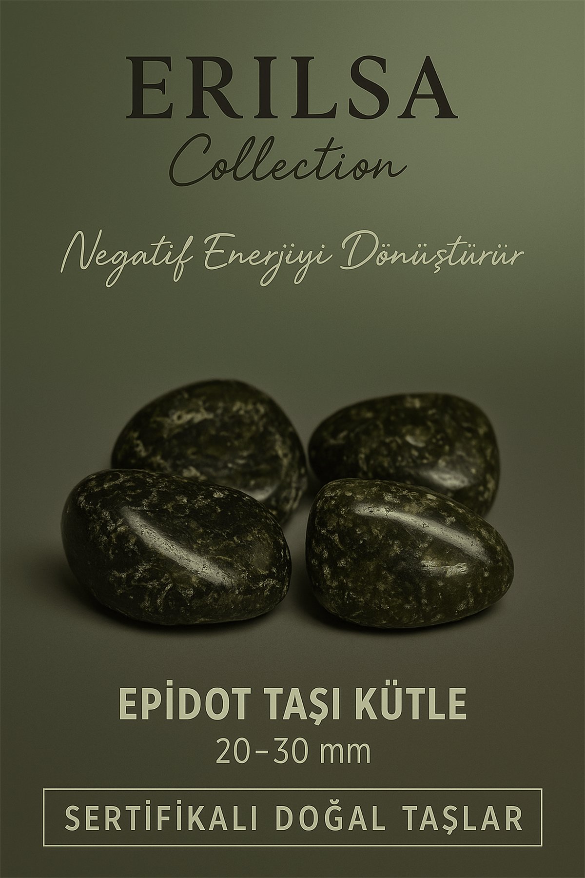 Sertifikalı Epidot Taşı Kütle 20–30 mm – Negatif Enerjiyi Dönüştüren Doğal Taş