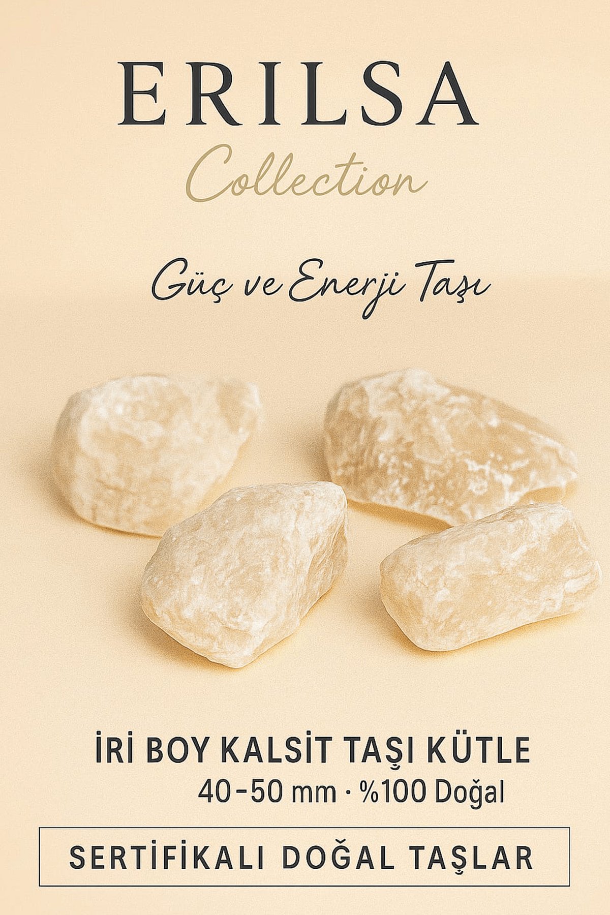 Sertifikalı İri Boy Kalsit Taşı Kütle - 40 50 mm Güç ve Enerji Taşı