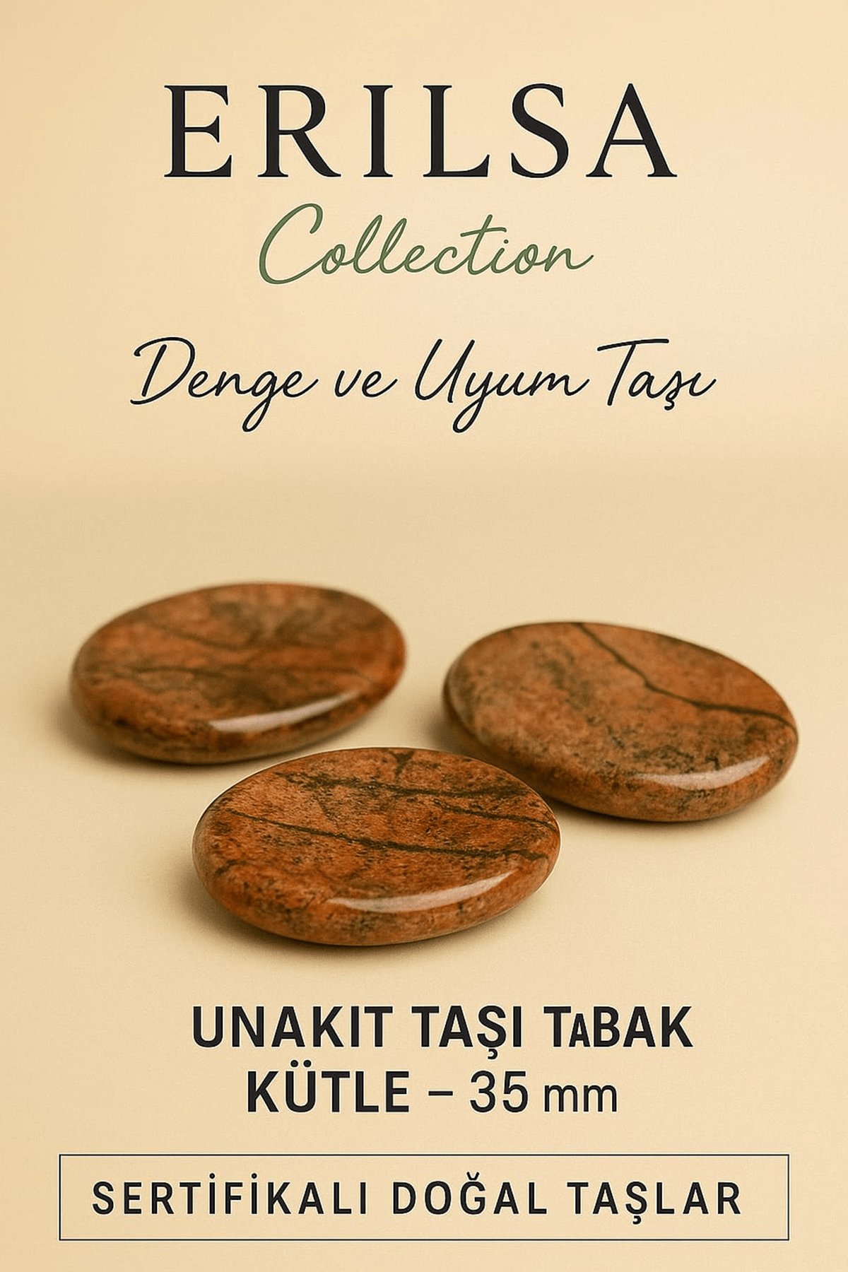 Sertifikalı Unakit Taşı Kase 35 mm - Doğal Denge ve Uyum Taşı