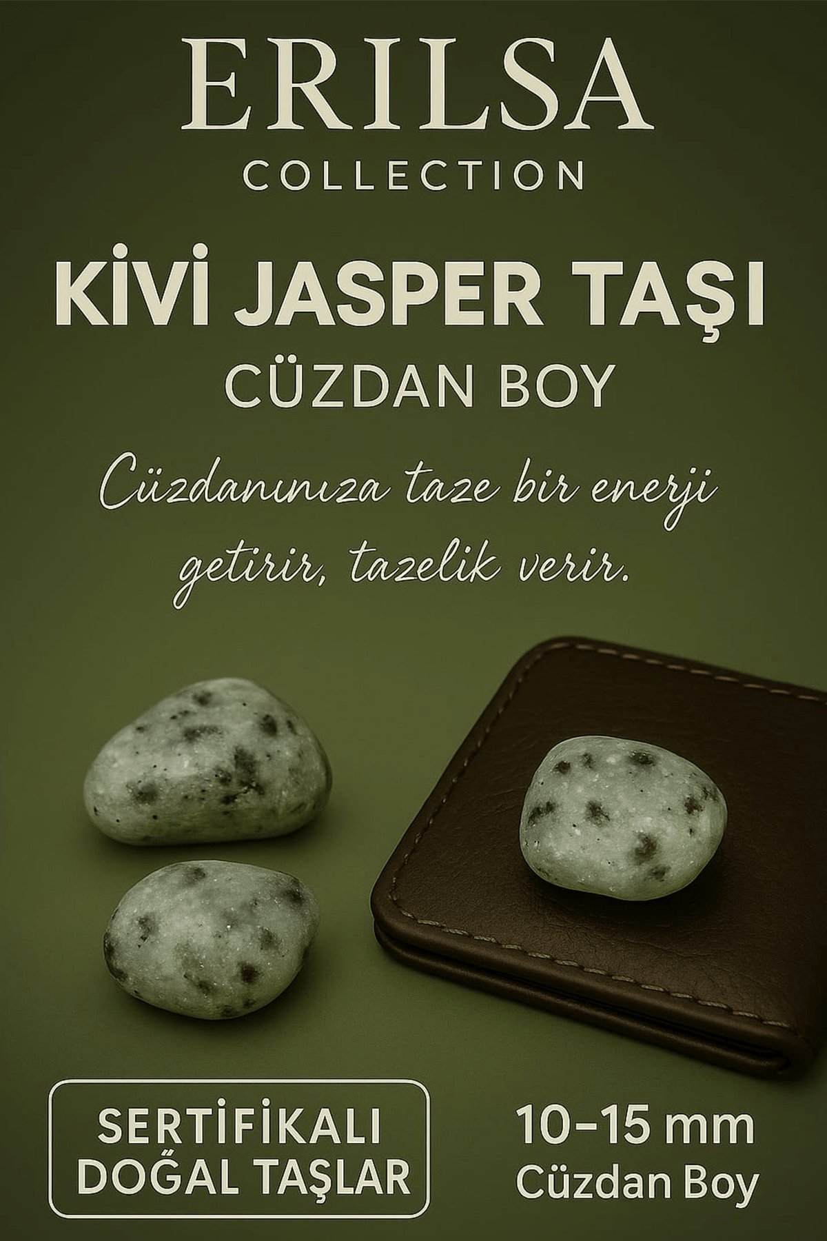 Sertifikalı Kivi Jasper Taşı Kütle 10-15 mm – Tazelik Yenilenme ve Canlılık Taşı