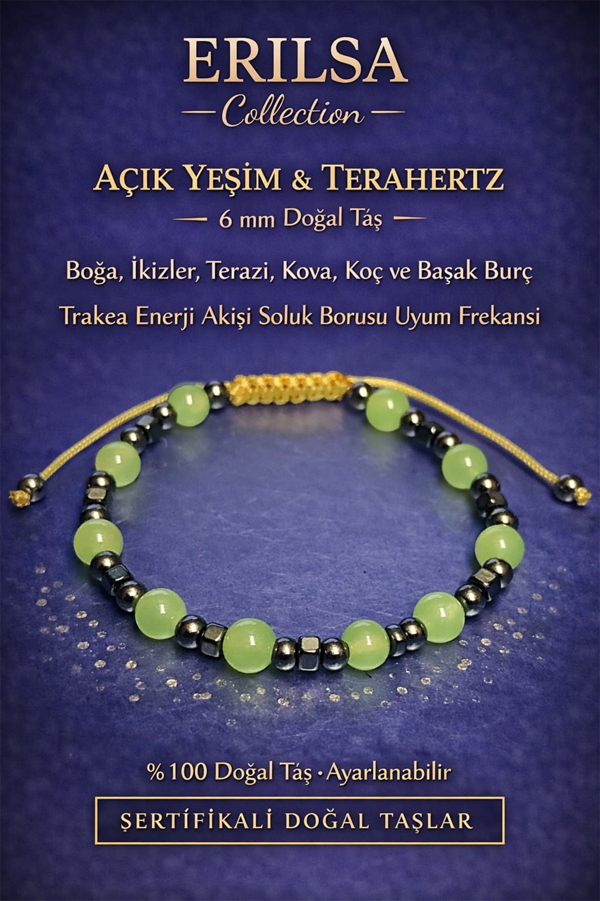 Sertifikalı Trakea Enerji Akışı Ve Soluk Borusu Uyum Bilekliği – Açık Yeşim Jade 6mm Doğal Taş