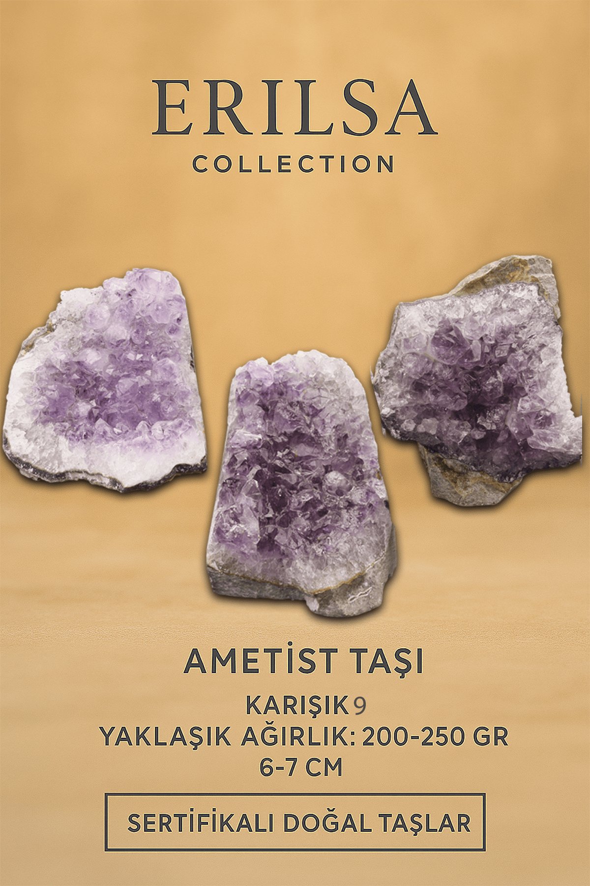 Sertifikalı Ametist Taşı Kütlesi 200-250 Gr – Doğal Ham Kristal Şifa Taşı Stresi Azalt Huzur Ver