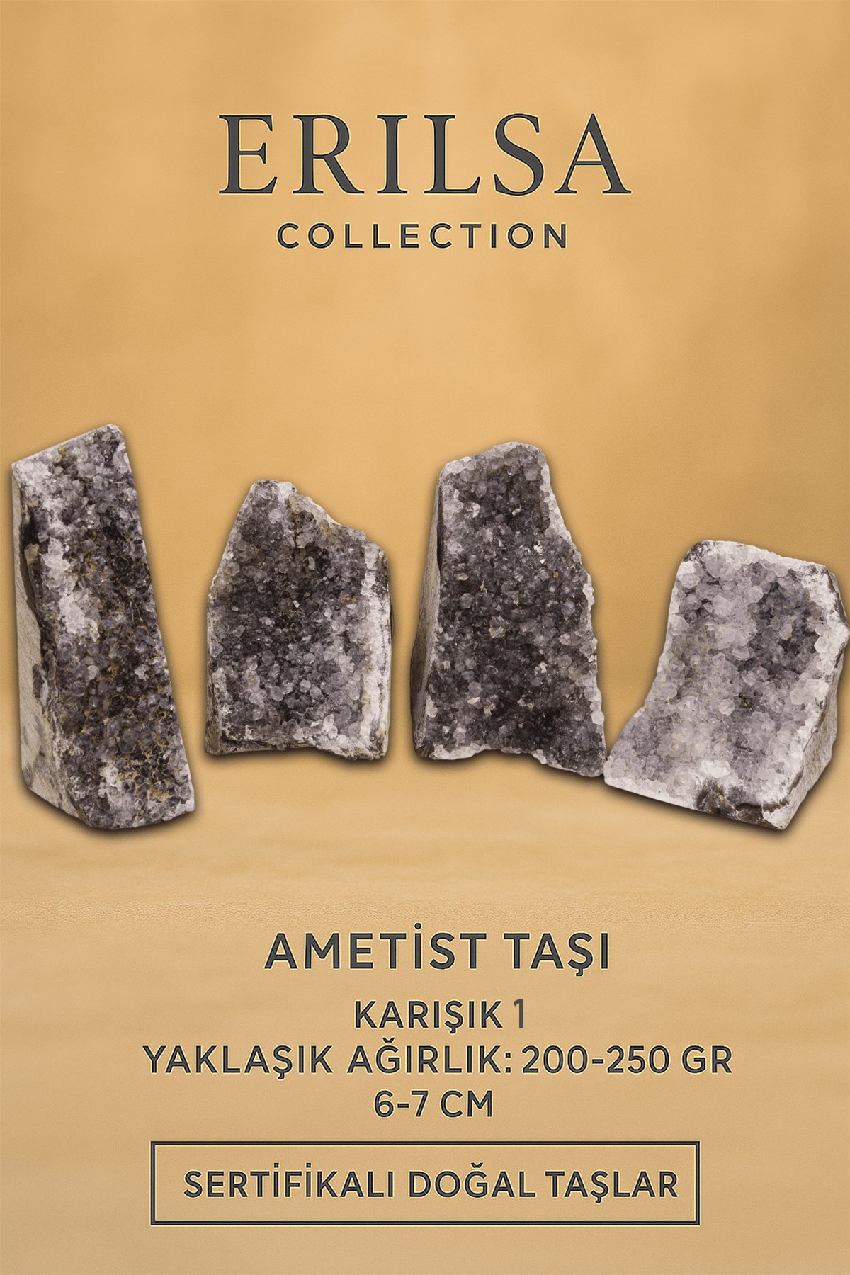 Sertifikalı Ametist Taşı Kütlesi 200-250 Gr – Doğal Ham Kristal Şifa Taşı Stresi Azalt Huzur Ver