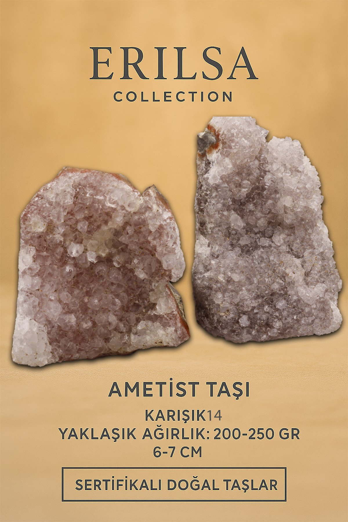 Sertifikalı Ametist Taşı Kütlesi 200-250 Gr – Doğal Ham Kristal Şifa Taşı Stresi Azalt Huzur Ver