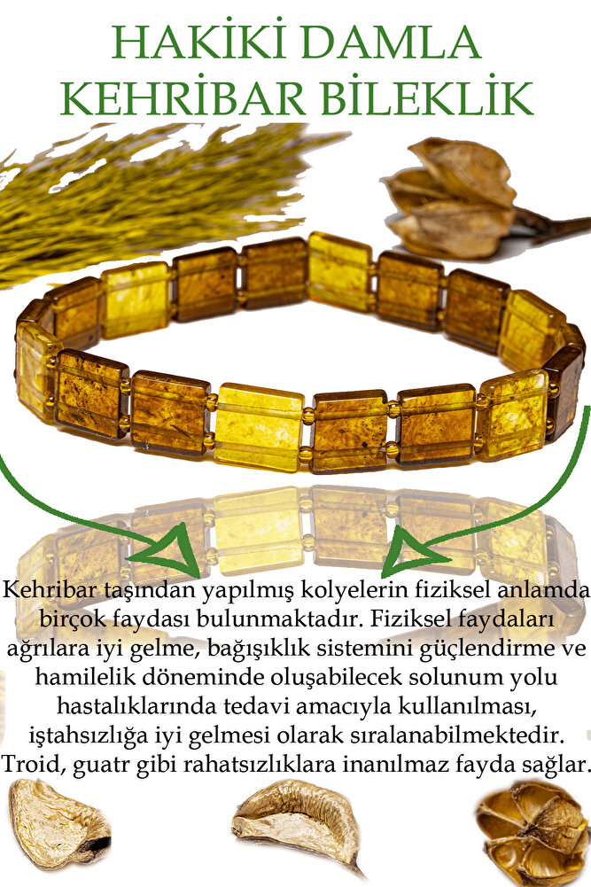 Üretici Sertifikalı Sarı Şeffaf Doğal Damla Kehribar Rolex Bileklik