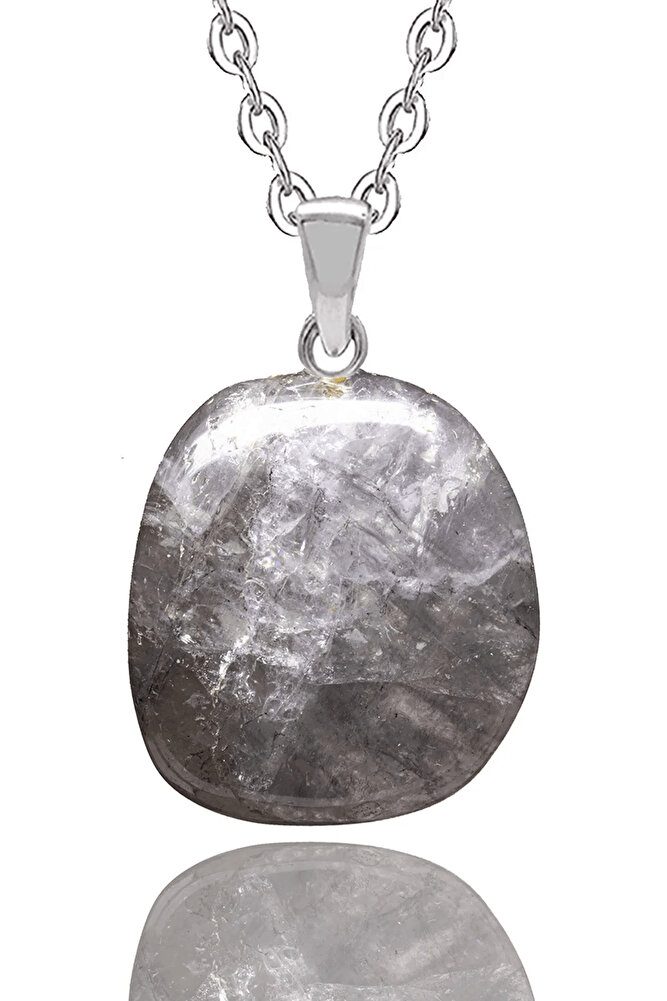 Sertifikalı Tımbıl Model Iyolit Taşı Doğal Taş Kolye (SU SAFİRİ)