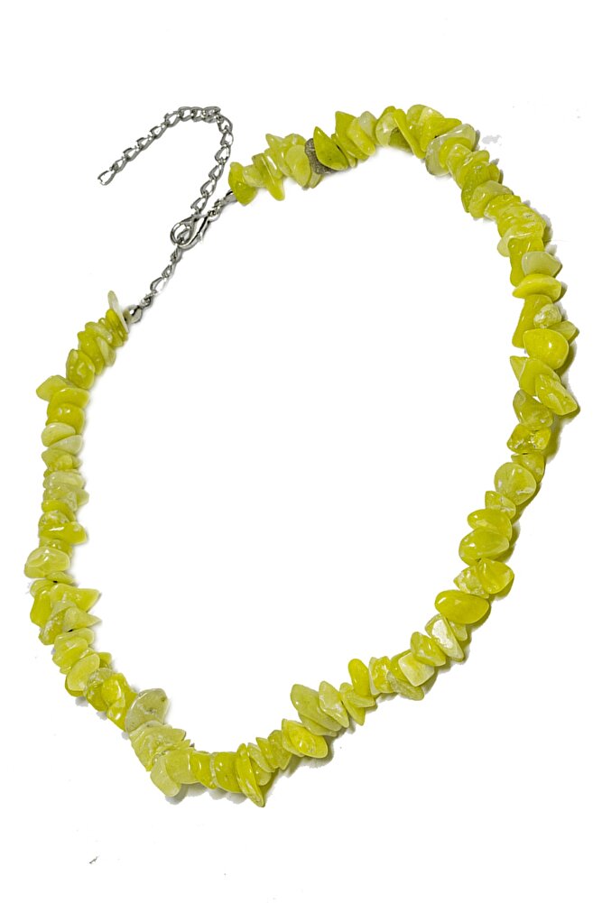 Sertifikalı Doğal Zebercet - Peridot Kırık Taşlı Kolye