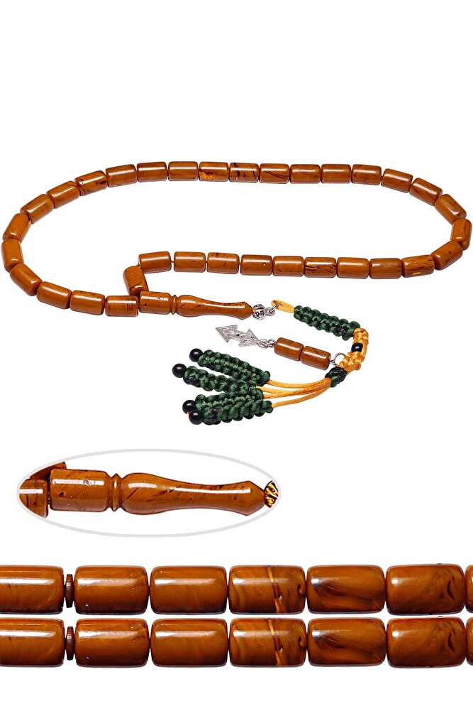 Sertifikalı Turuncu Renkli Sıkma Kehribar Tesbih