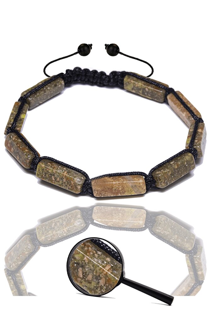 Sertifikalı Unakit Taşı Doğal Taş Bileklik - Dikdörtgen