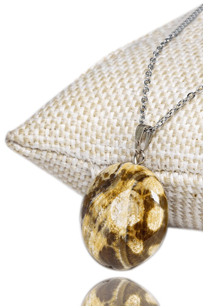 Sertifikalı Doğal Ammonit Fosili Doğal Taş Kolye