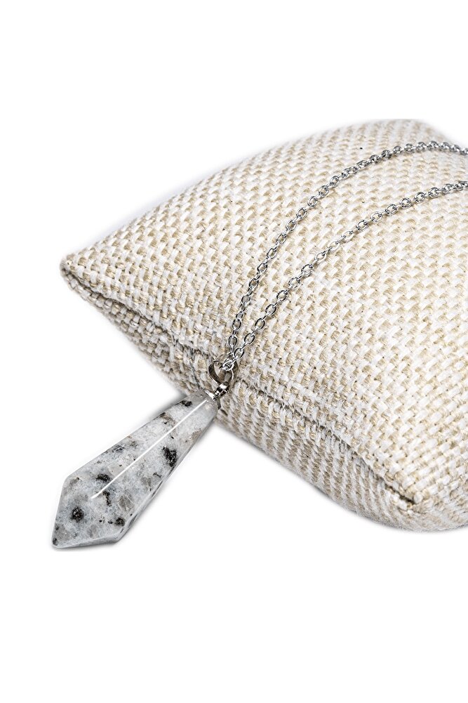 Sertifikalı Gümüş Aparatlı A+ Doğal Ay Taşı Kolye