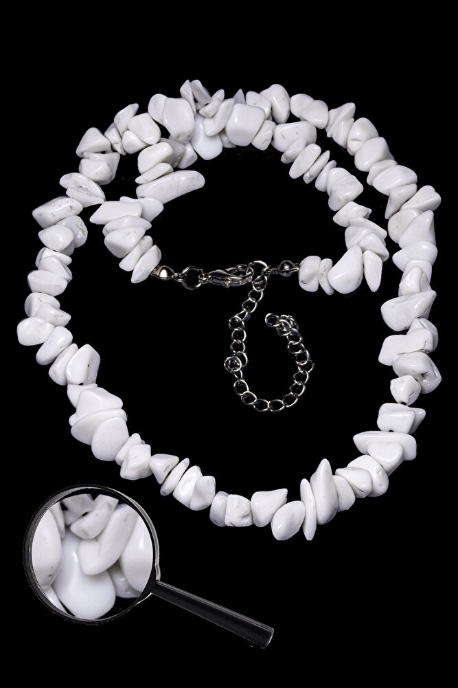 Sertifikalı Kırık Taşlı Sedef Taşı Doğal Taş Kolye