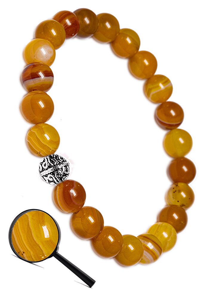 Sertifikalı Gerçek Aaa Kalite Turuncu Akik Taşı Bileklik (gümüş Aparatlı)