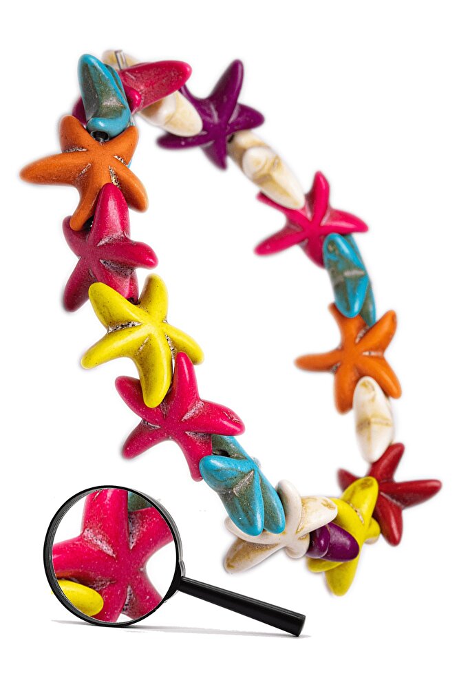 Sertifikalı Yıldız Kesim Renkli Sedef Taşı Bileklik