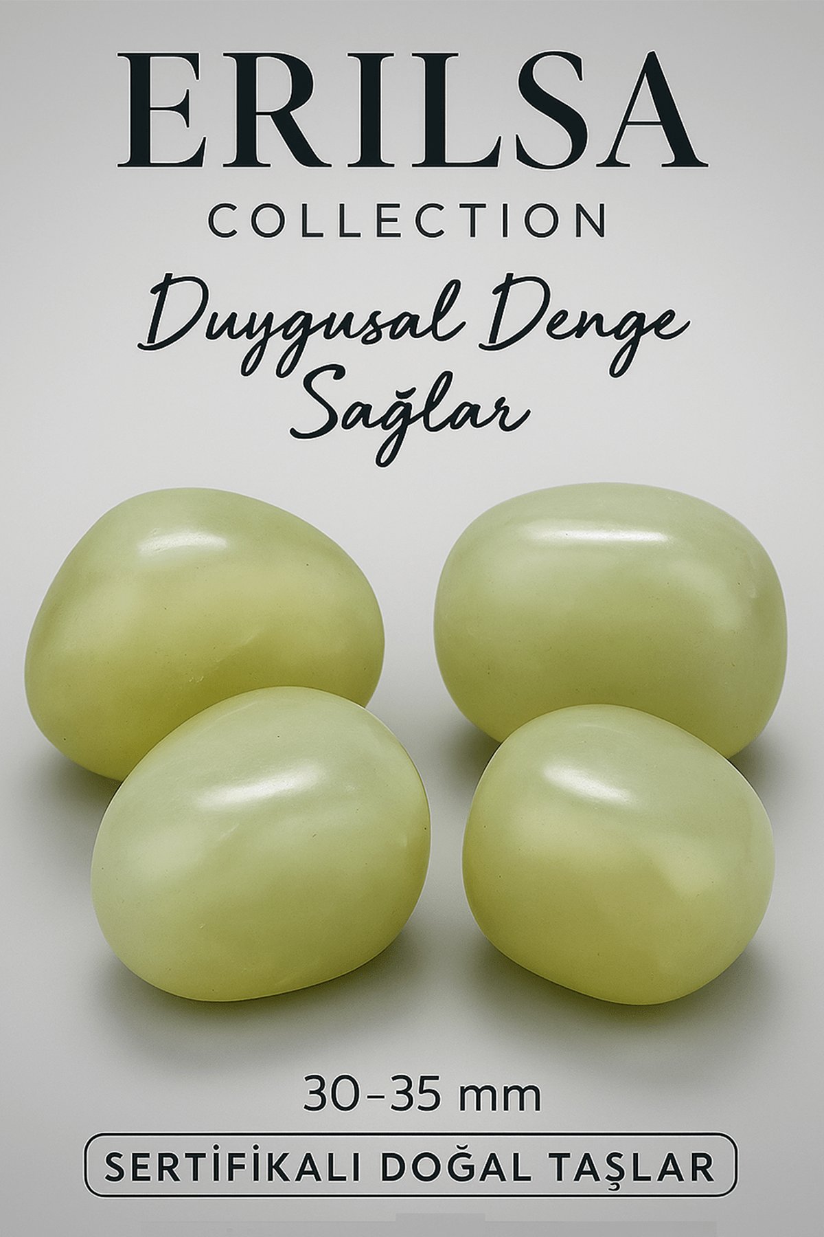 Sertifikalı Doğal Yeşim Taşı Kütle 30-35 mm – Duygusal Denge, Huzur ve Şifa Taşı