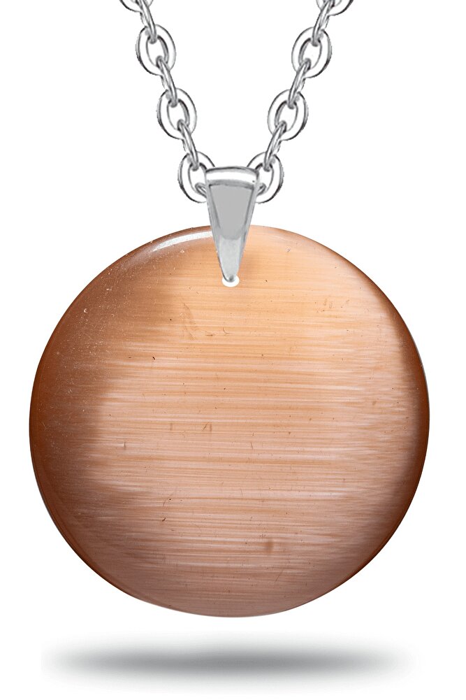 Sertifikalı Yuvarlak Doğal Turuncu Akik Taşı Kolye