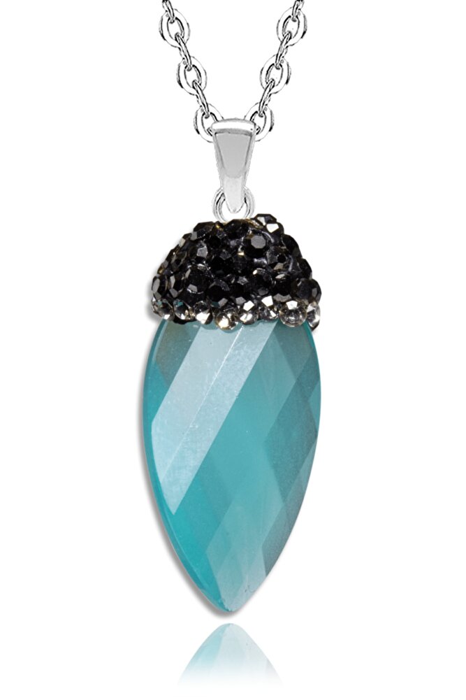 Turkuaz Kristal Kuvars Taşı Kolye
