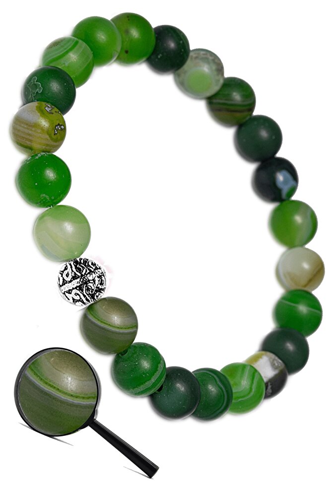 Sertifikalı Aaa Ham Işlenmemiş Fıstık Yeşil Akik Taşı Bileklik