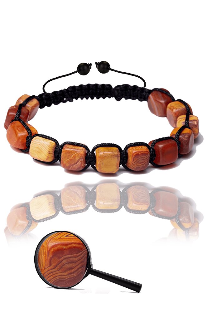 Sertifikalı Küp Kesim Turuncu Akik Taşı Doğal Taş Bileklik