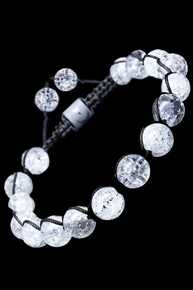 Sertifikalı 1.kalite Makrome Necef Taşı Bileklik (DAĞ KRİSTALİ)