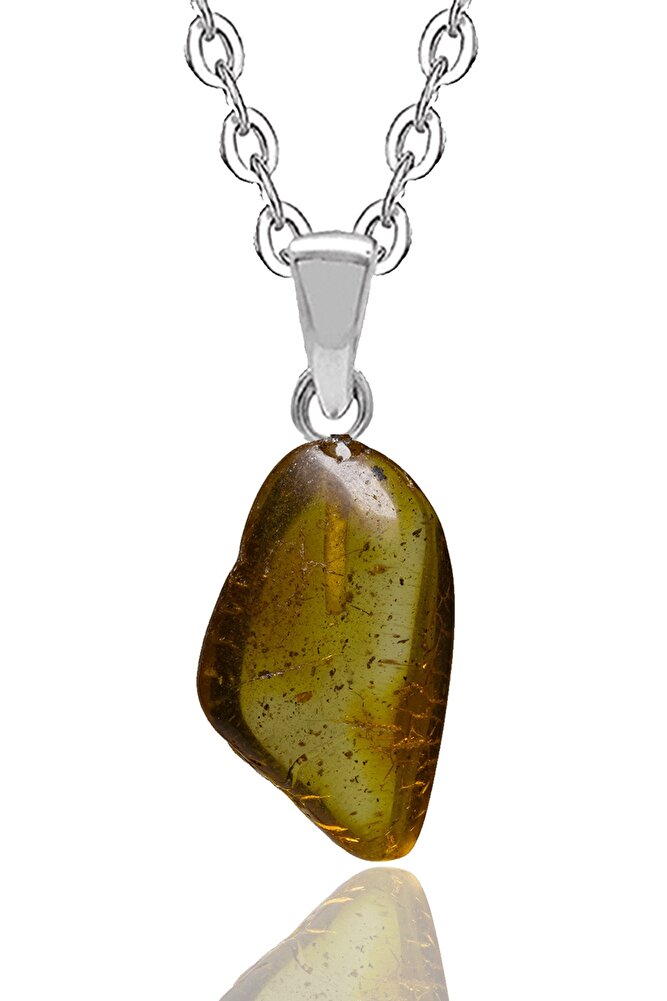 Üretici Sertifikalı Multicolor Doğal Damla Kehribar Taşlı Kolye