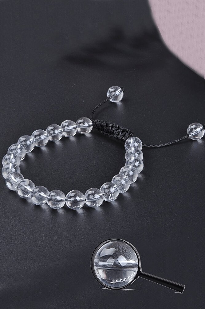 Sertifikalı A Kalite Şeffaf Doğal Kristal Kuvars Taşı Bileklik