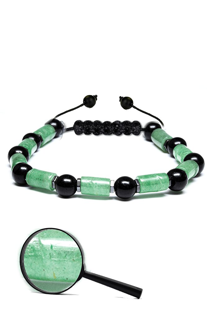 Sertifikalı Hematit Oniks Doğal Aventurin Taşı Bileklik