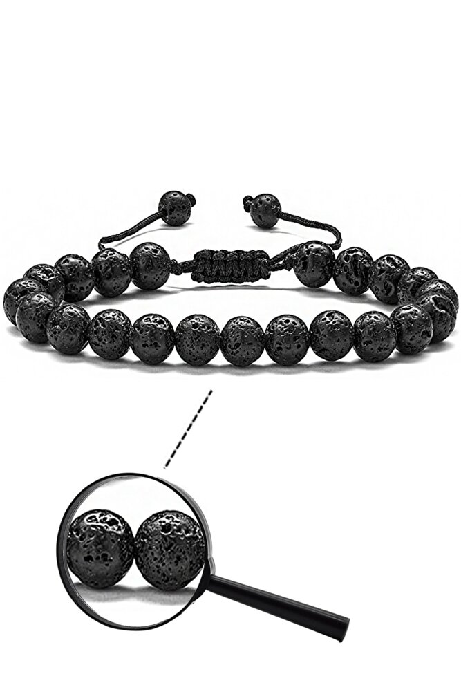 Sertifikalı Doğal Volkanik Lav Taşı Doğal Taş Bileklik
