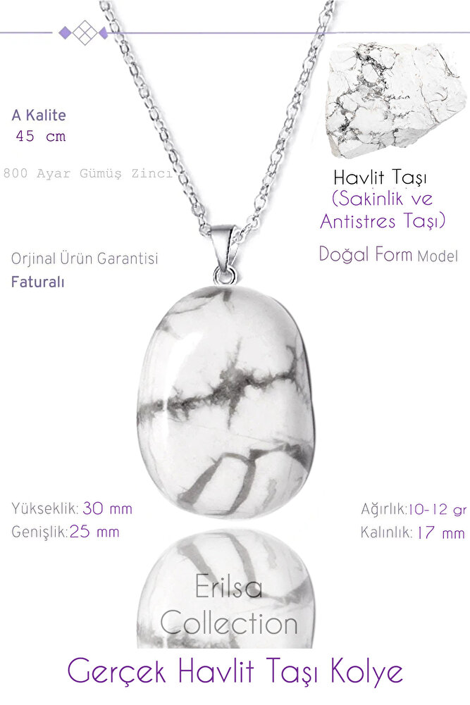 Sertifikalı Tımbıl Model Gerçek Havlit Taşı Kolye