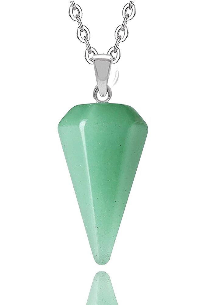 Sertifikalı Doğal Aventurin Doğal Taş Pandül Kolye