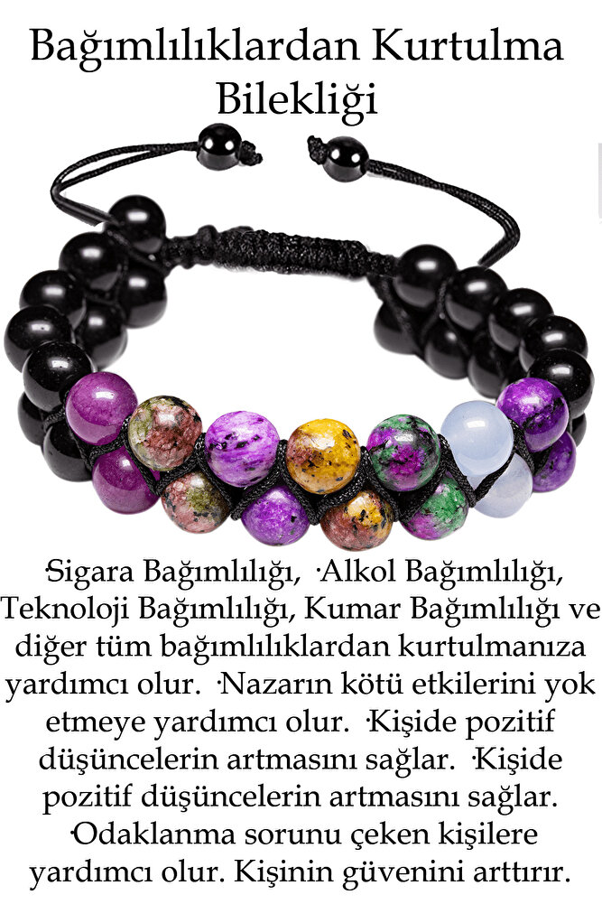 Sertifikalı Doğal Taş Bağımlılıklardan Kurtulma Bilekliği