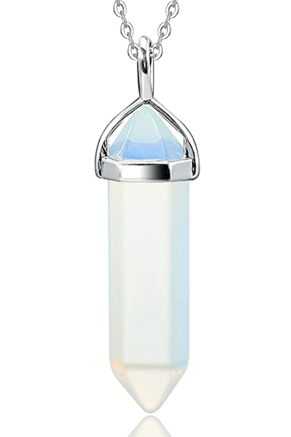 Sertifikalı Çivi Model Opal - Ay Taşı Kolye Doğal Şeffaf Renk 50 cm Kahverengi Renk 50 cm Beden