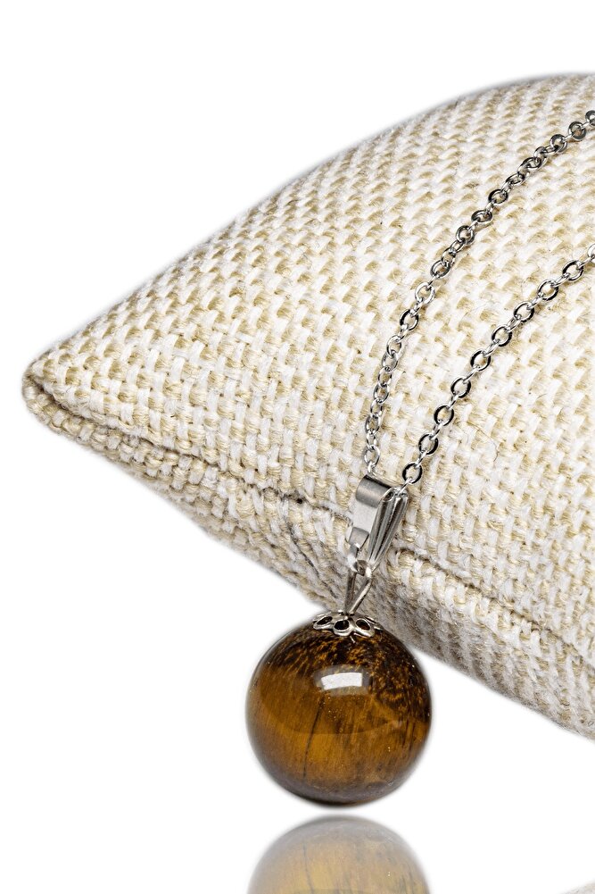 Sertifikalı Doğal Kaplan Gözü Taşı Kolye (afrika)