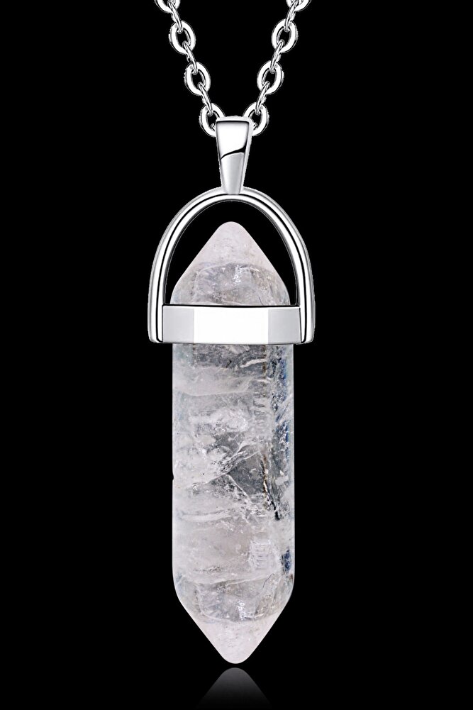 Sertifikalı Doğal Kristal Kuvars Taşı Doğal Taş Kolye