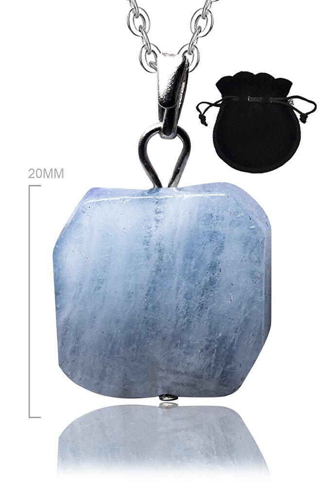 Sertifikalı Doğal Akuamarin Taşı Kolye