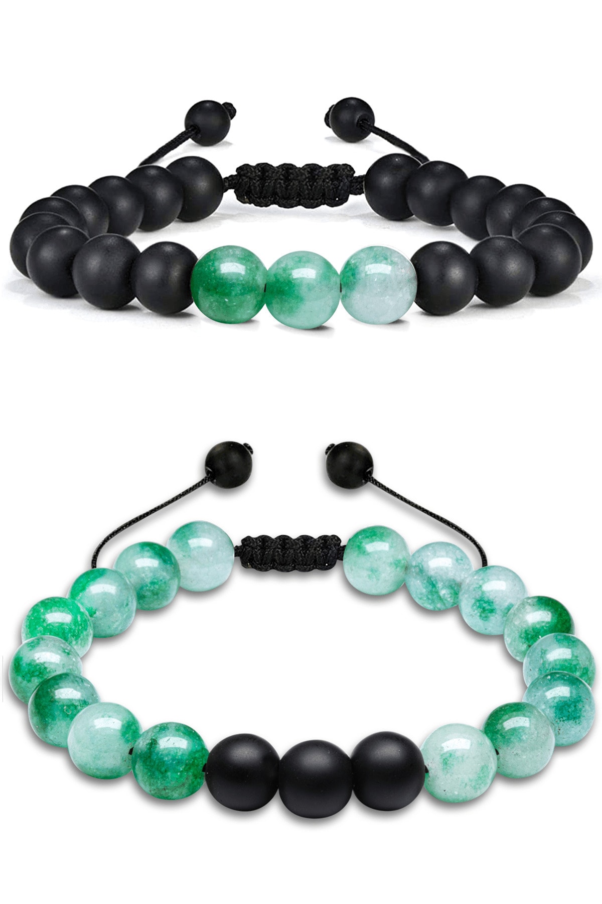 Sertifikalı Gerçek Mavi Akik Taşı Çift Doğal Taş Bileklik Seti Doğal Mavi Renk